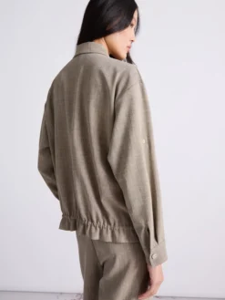 Giacca camicia fluida - OLIVA