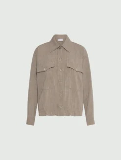 Giacca camicia fluida - OLIVA