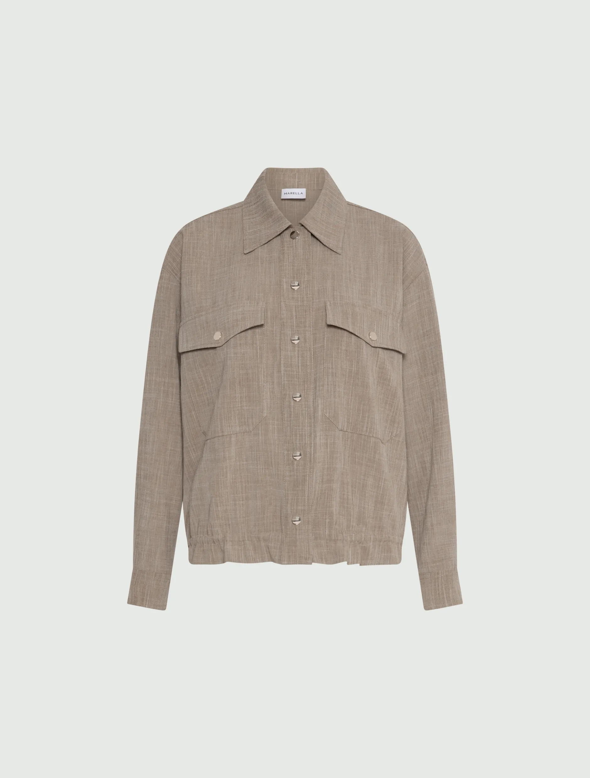 Giacca camicia fluida - OLIVA
