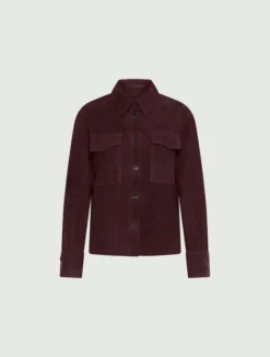 Giacca camicia in camoscio - BORDEAUX