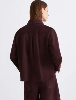 Giacca camicia in camoscio - BORDEAUX