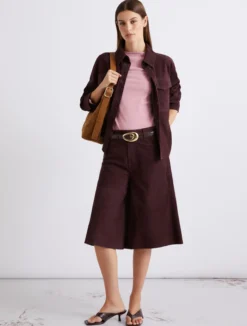 Giacca camicia in camoscio - BORDEAUX