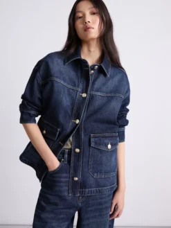Giacca camicia in denim - BLU