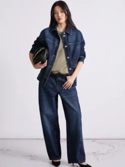 Giacca camicia in denim - BLU