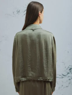 Giacca dritta con coulisse - VERDE