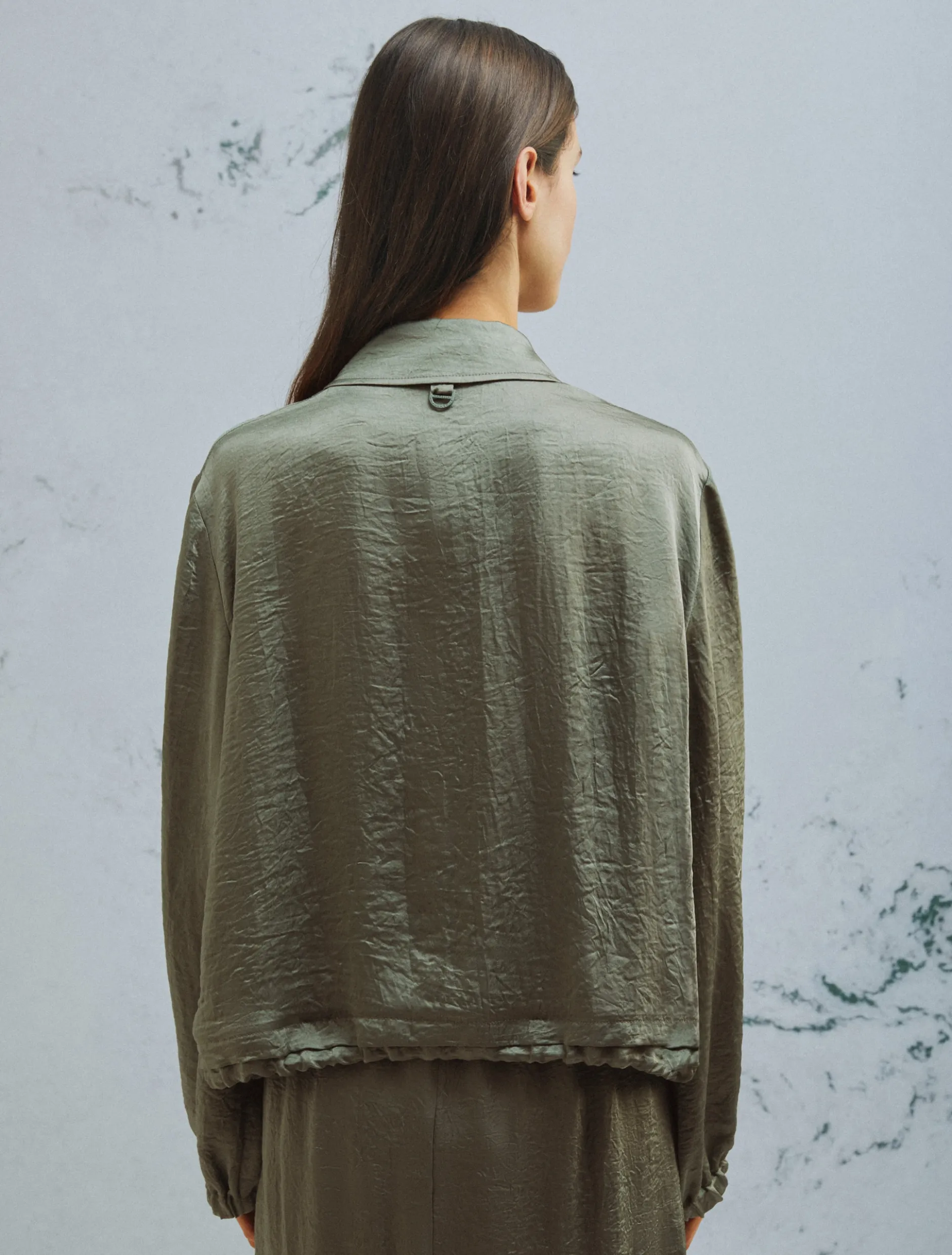 Giacca dritta con coulisse - VERDE