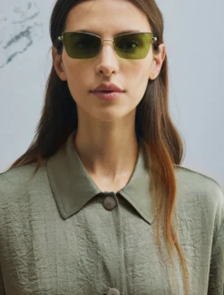 Giacca dritta con coulisse - VERDE
