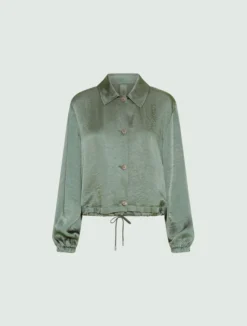 Giacca dritta con coulisse - VERDE