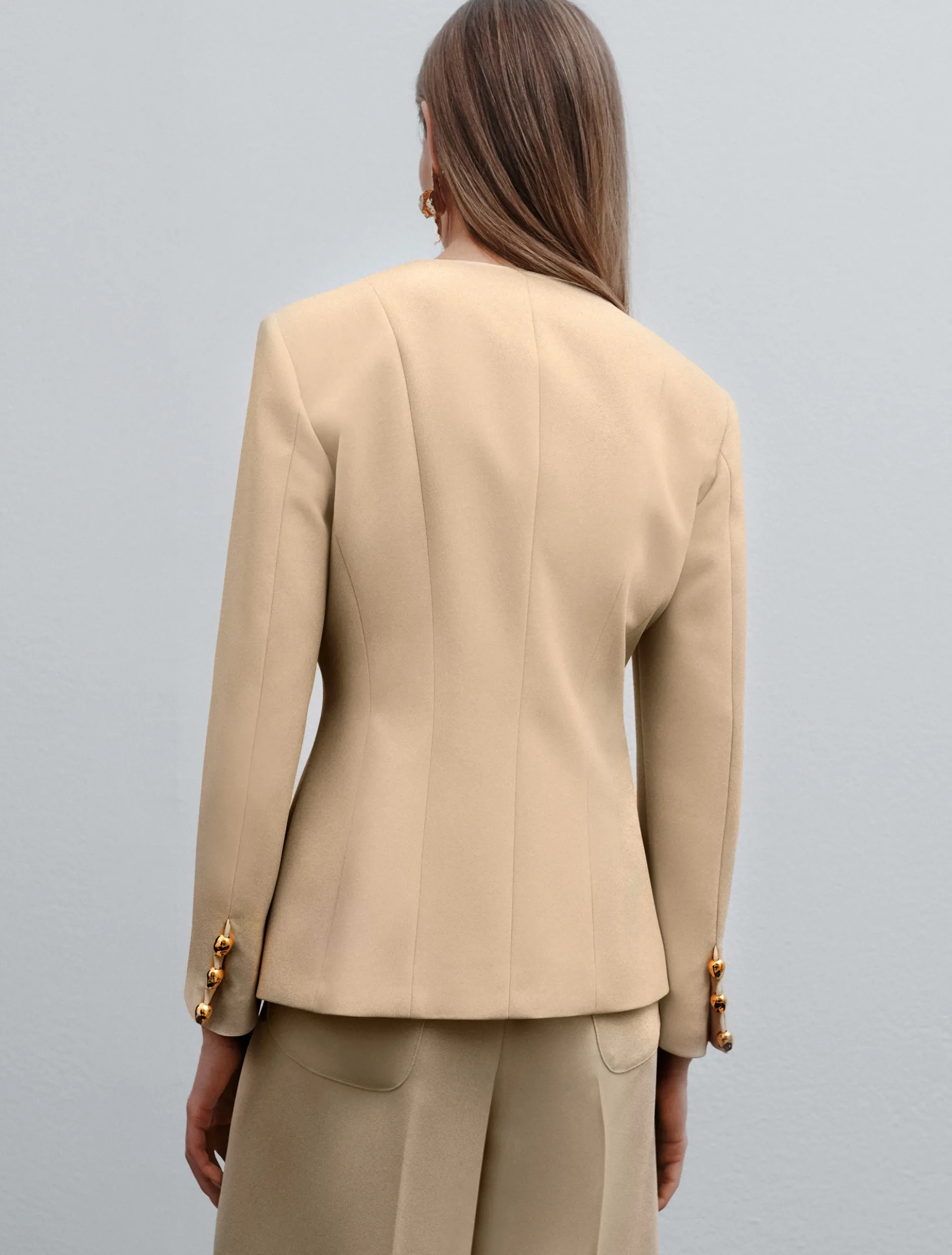 Giacca girocollo in envers satin - NUDO