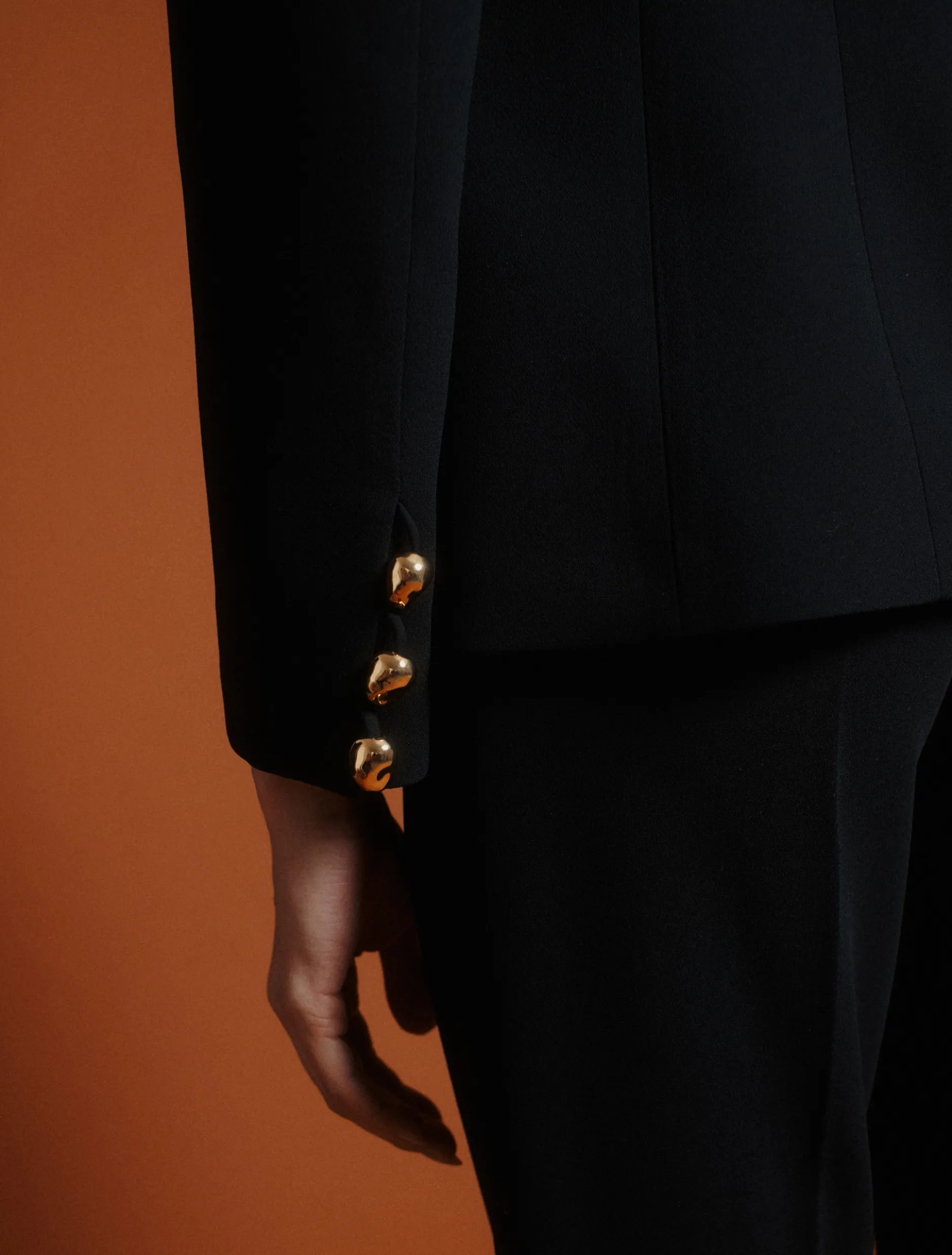 Giacca girocollo in envers satin - NERO