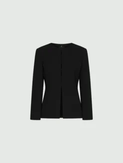 Giacca girocollo in envers satin - NERO