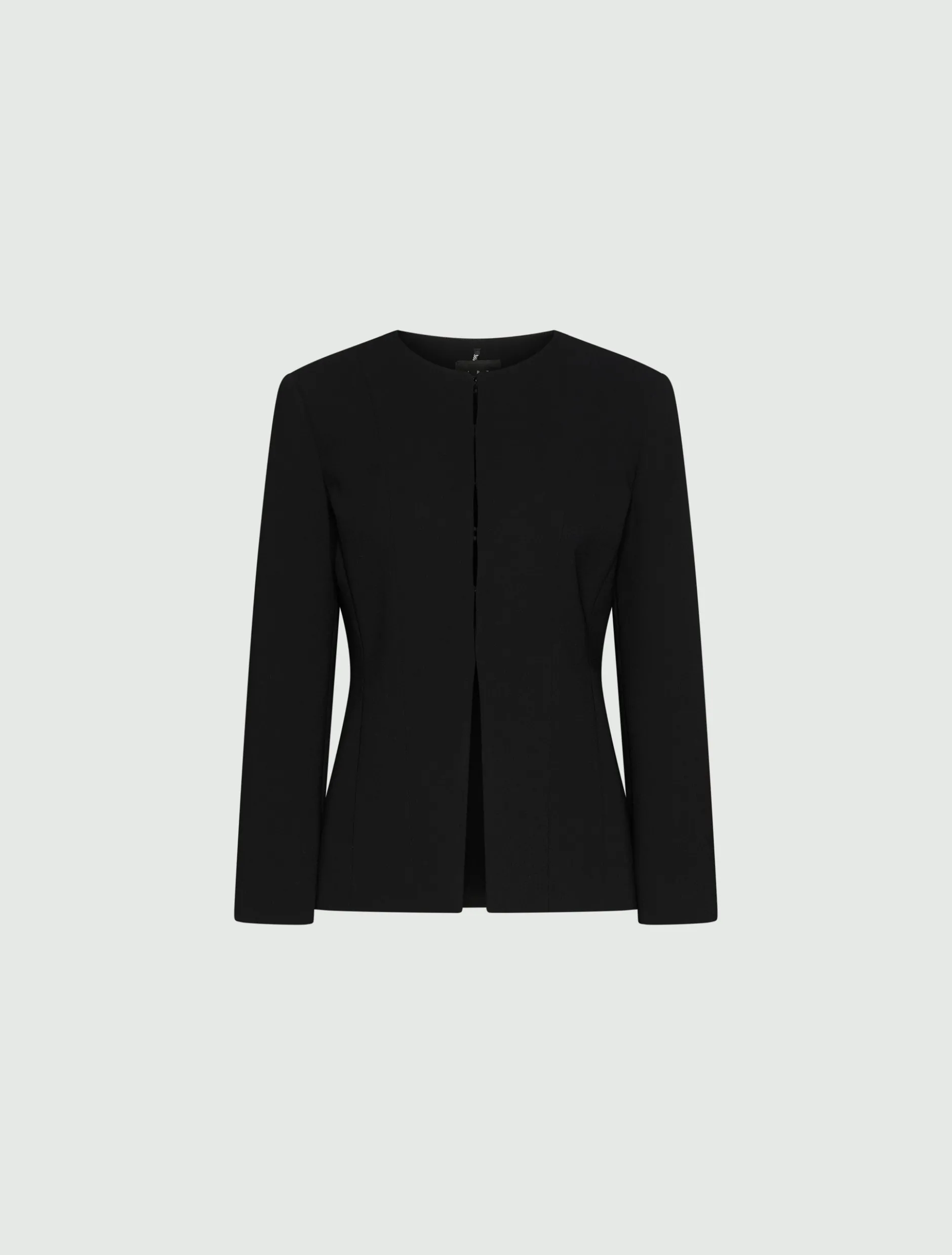 Giacca girocollo in envers satin - NERO