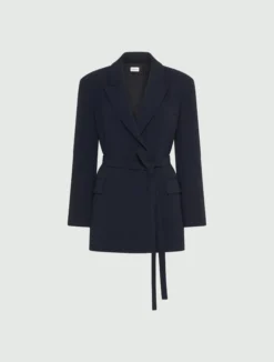 Giacca in cady con cintura - BLU