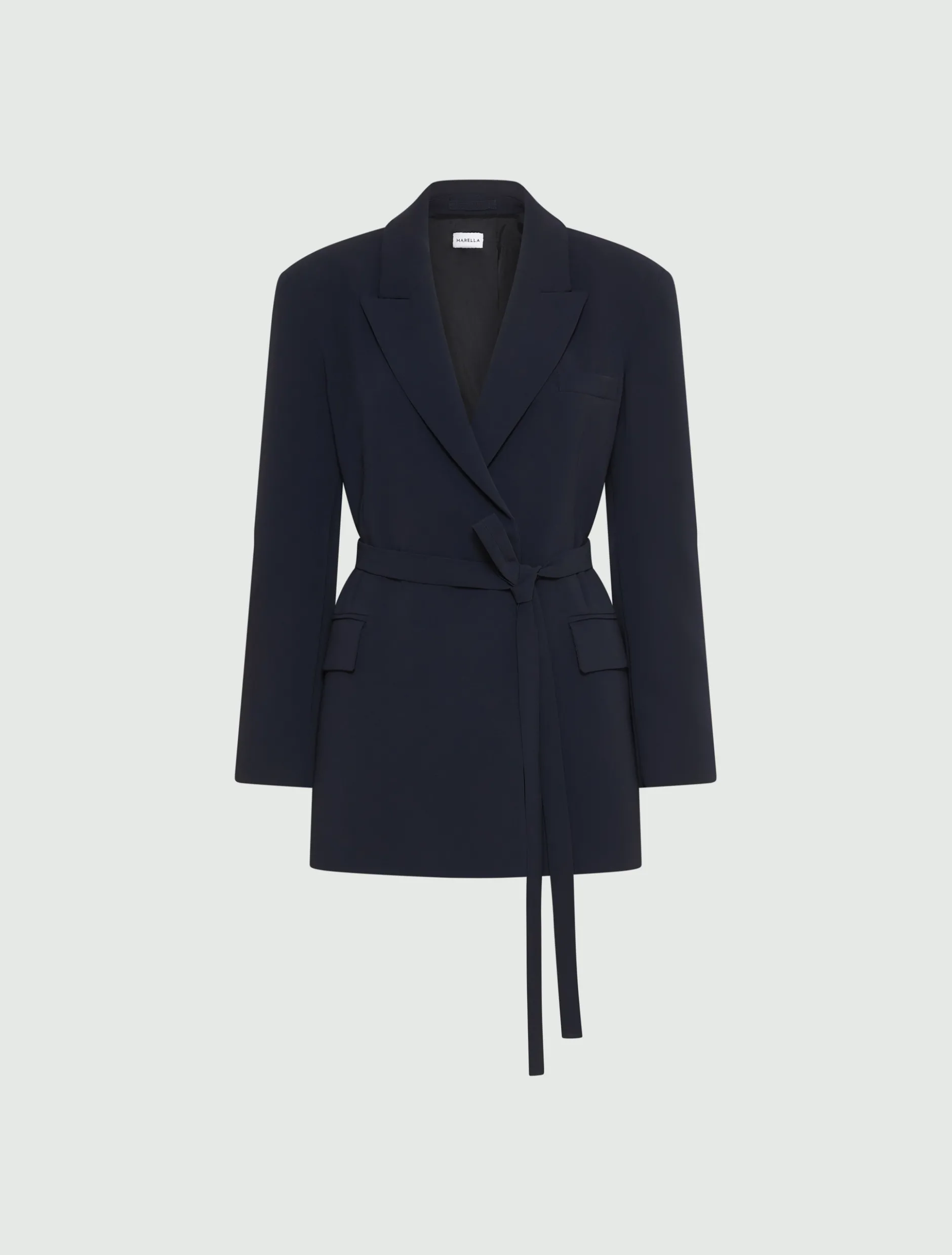 Giacca in cady con cintura - BLU