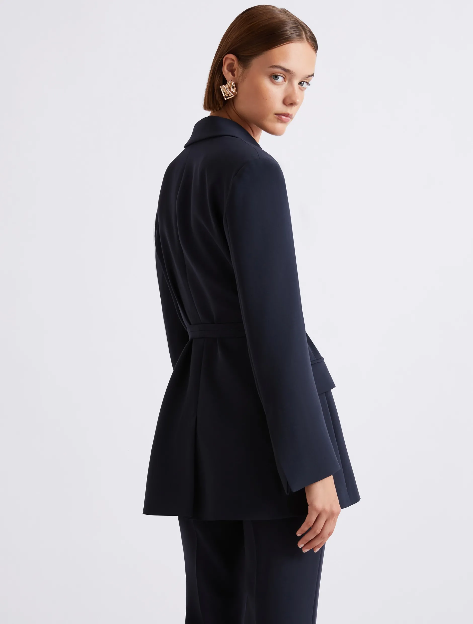 Giacca in cady con cintura - BLU