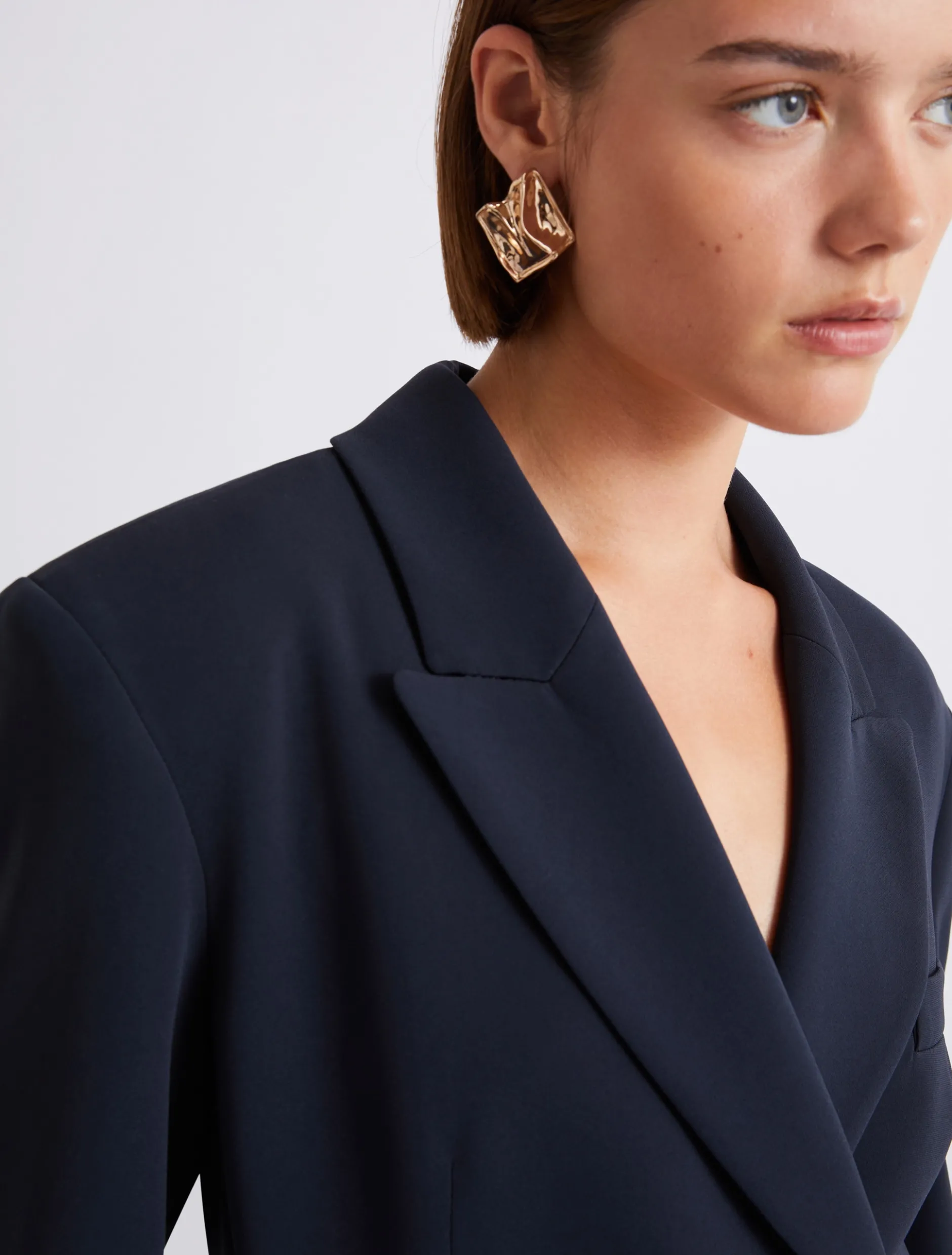 Giacca in cady con cintura - BLU