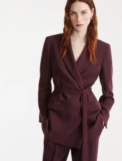 Giacca in cady con cintura - BORDEAUX
