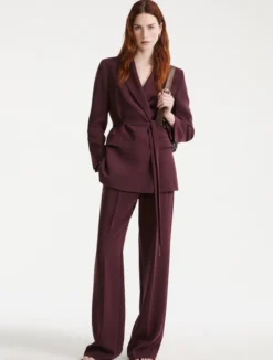 Giacca in cady con cintura - BORDEAUX