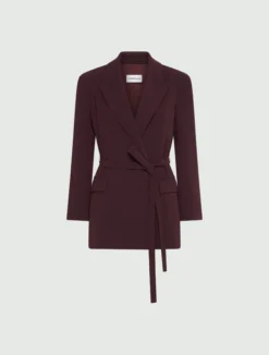 Giacca in cady con cintura - BORDEAUX
