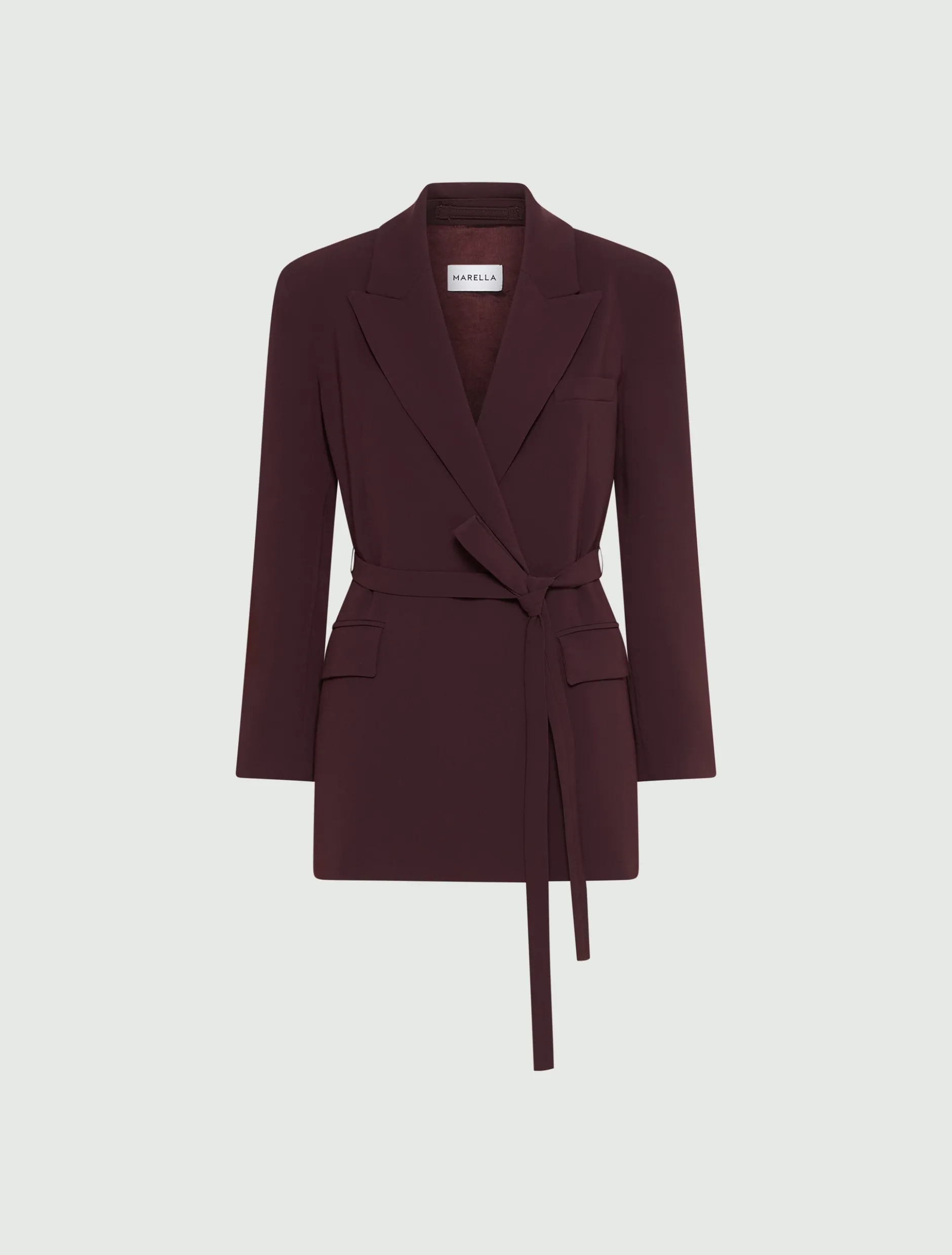 Giacca in cady con cintura - BORDEAUX