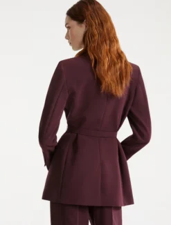Giacca in cady con cintura - BORDEAUX