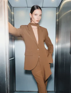 Giacca in envers satin - CAMMELLO