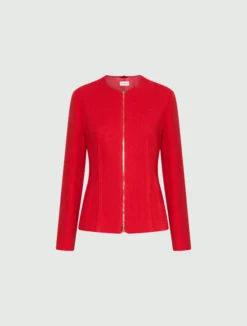 Giacca in stuoia di cotone stretch - ROSSO