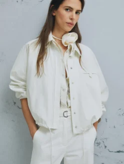 Giacca in tela paracadute - BIANCO LANA