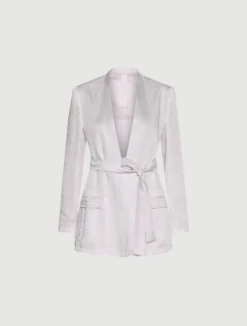 Giacca in twill con cintura - ROSA