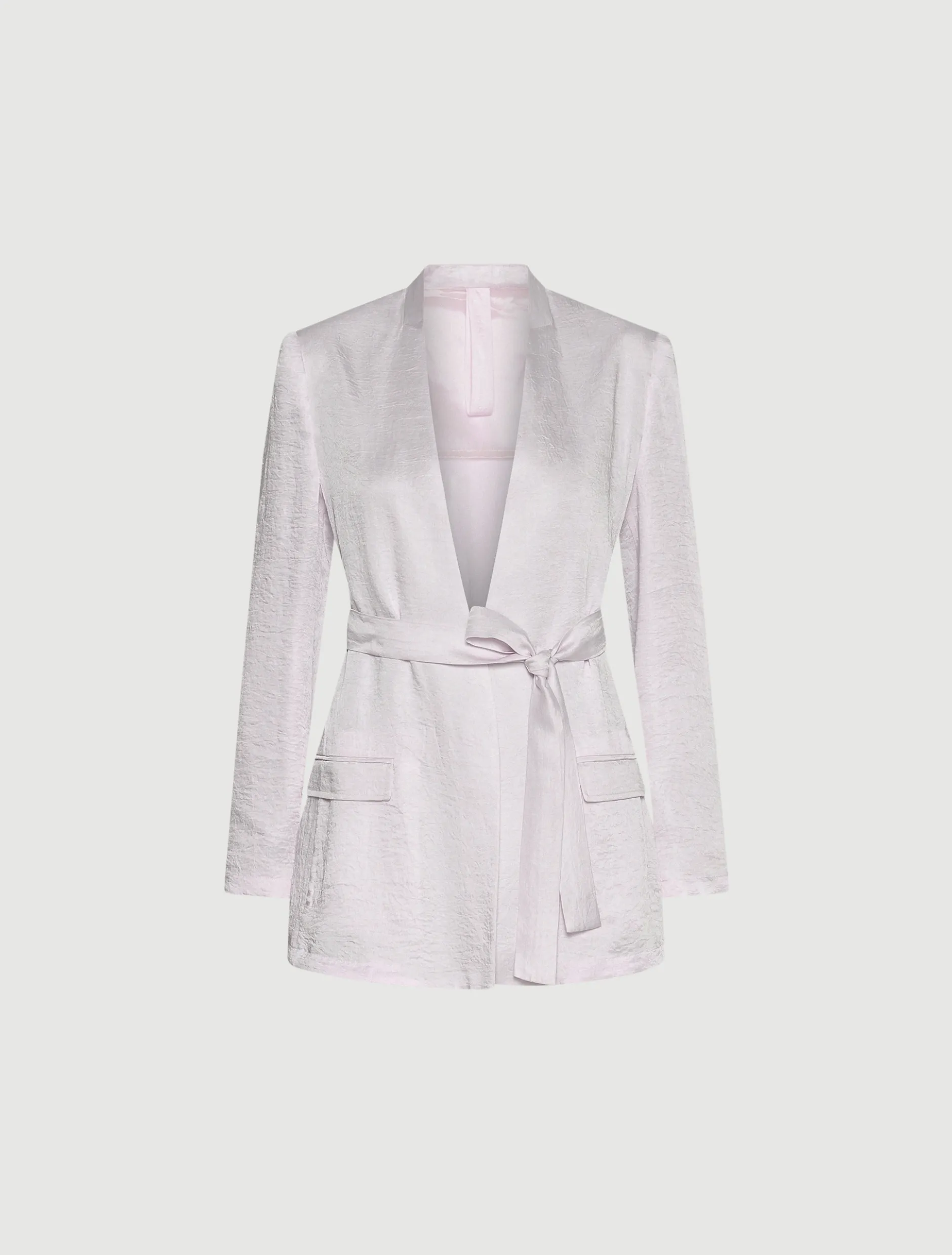 Giacca in twill con cintura - ROSA