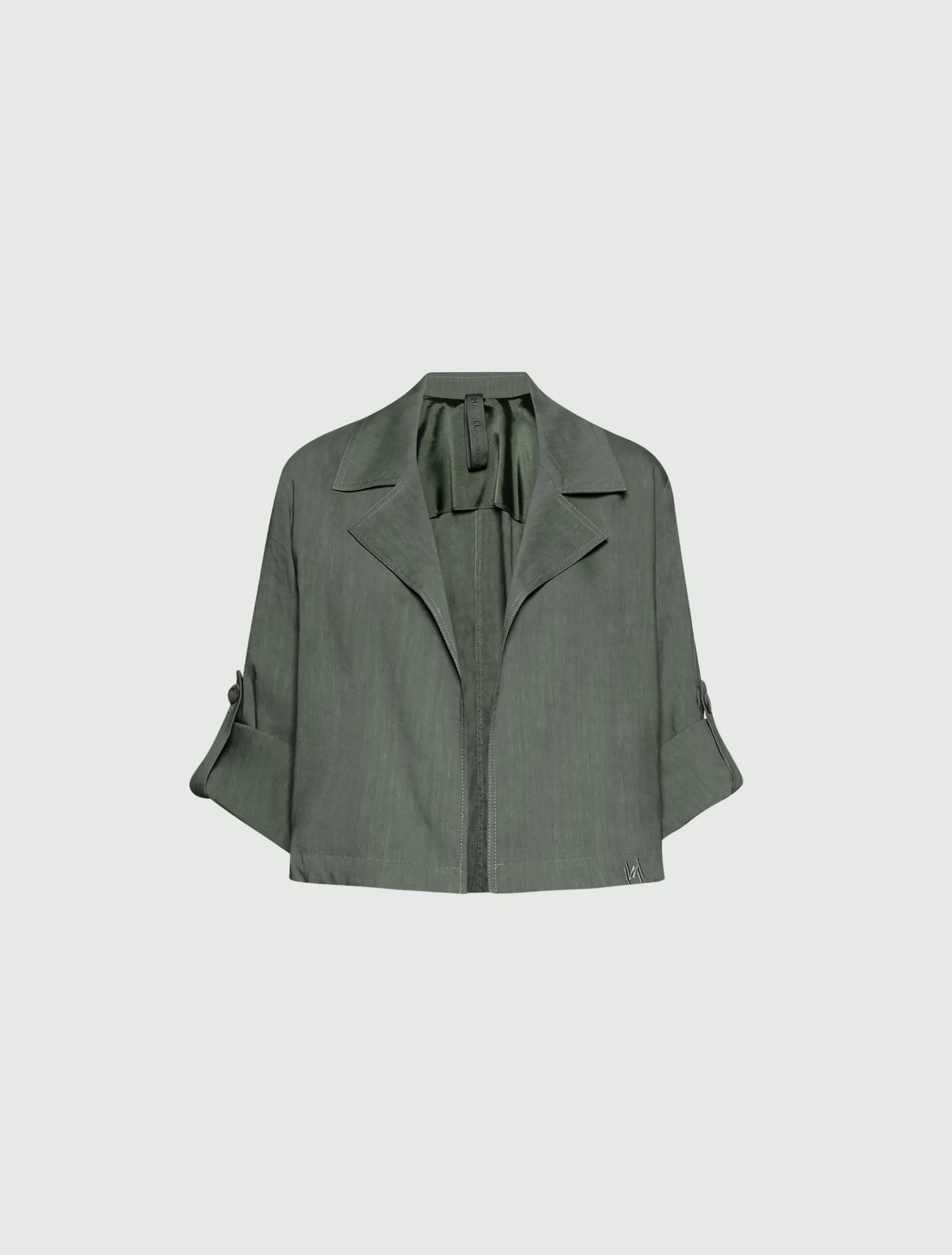 Giacca in viscosa e lino stretch - VERDE