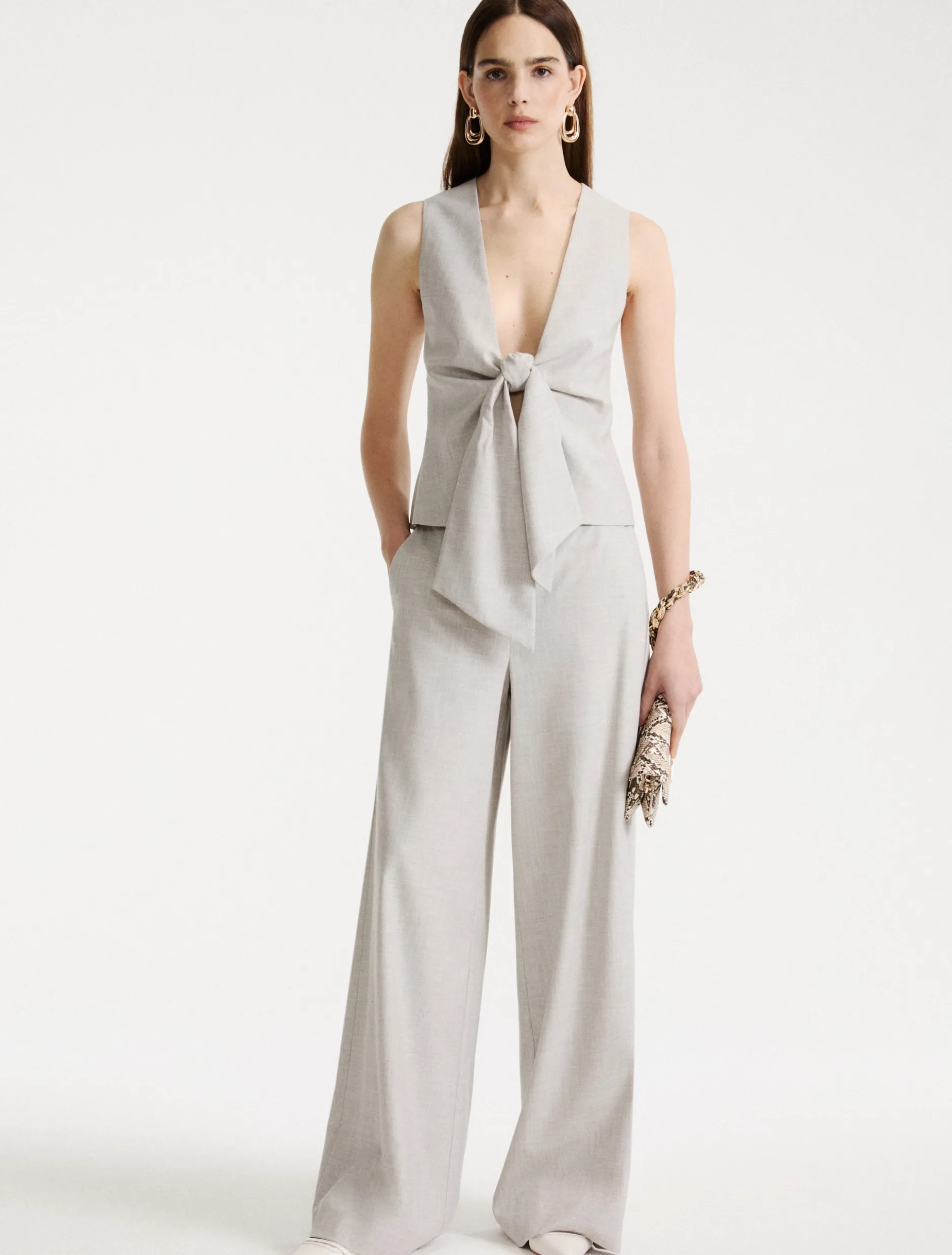 Gilet con nodo - GRIGIO CHIARO