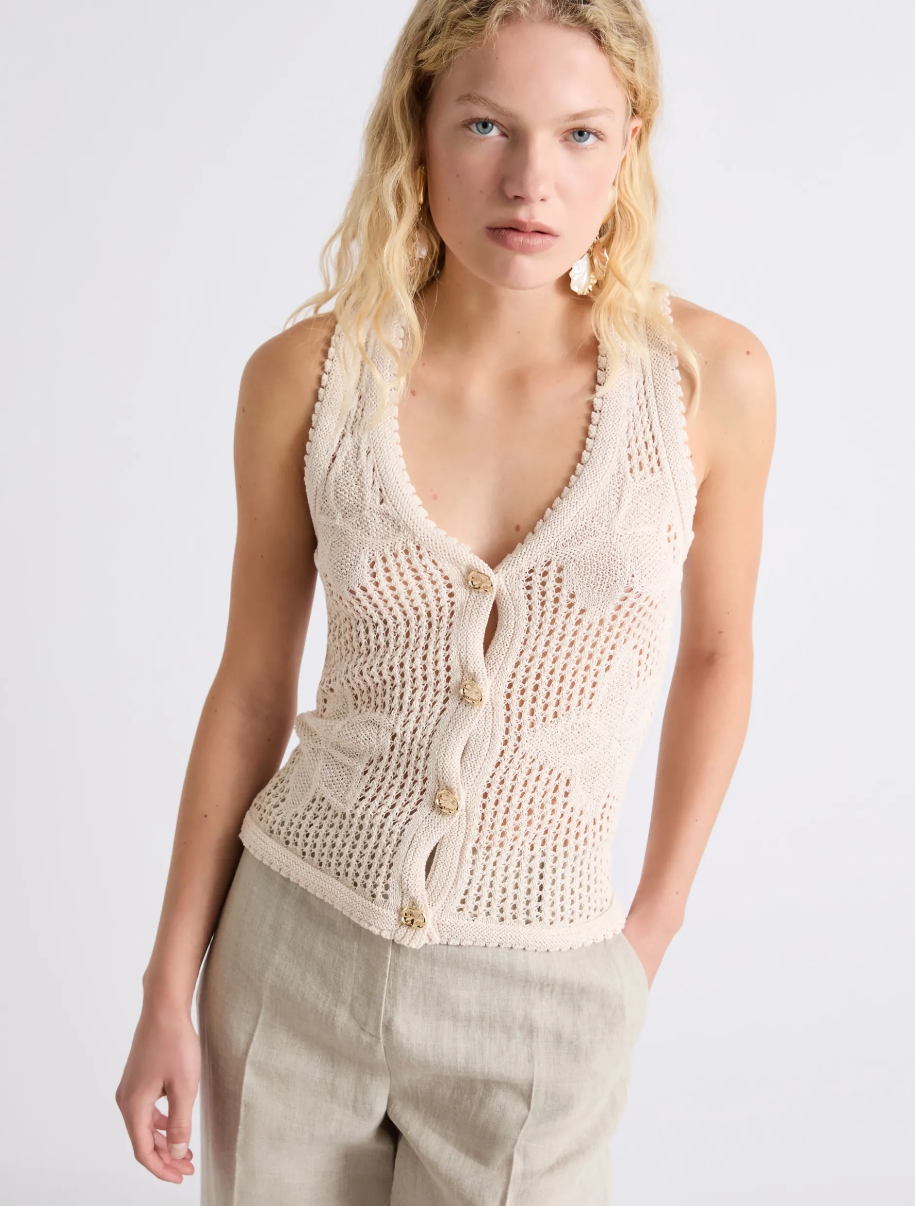 Gilet in cotone - BIANCO