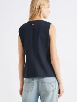 Gilet in gabardina di cotone - BLU