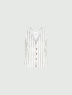 Gilet in lino e cotone - BIANCO
