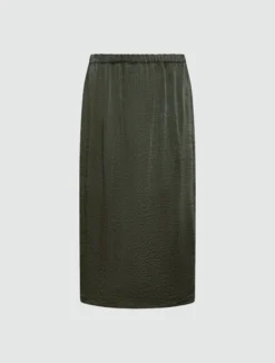 Gonna a tubino in twill crinckle - VERDE