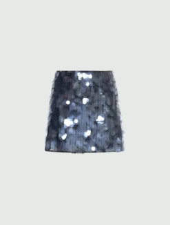 Gonna corta con paillette - BLU