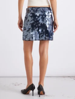 Gonna corta con paillette - BLU