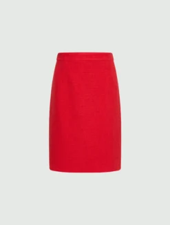 Gonna dritta in stuoia stretch - ROSSO