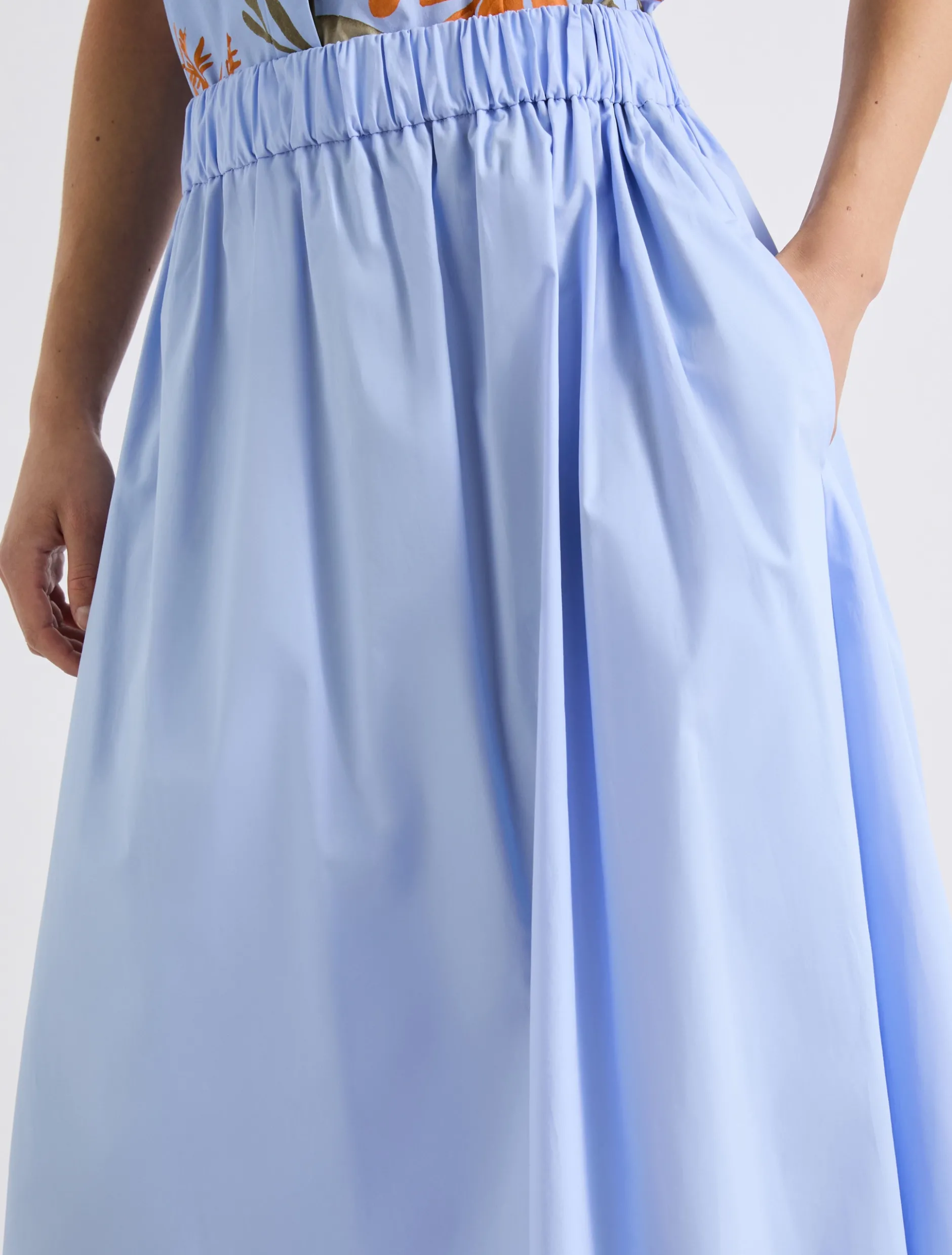 Gonna in popeline - AZZURRO