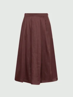 Gonna leggera in ramié - MARRONE