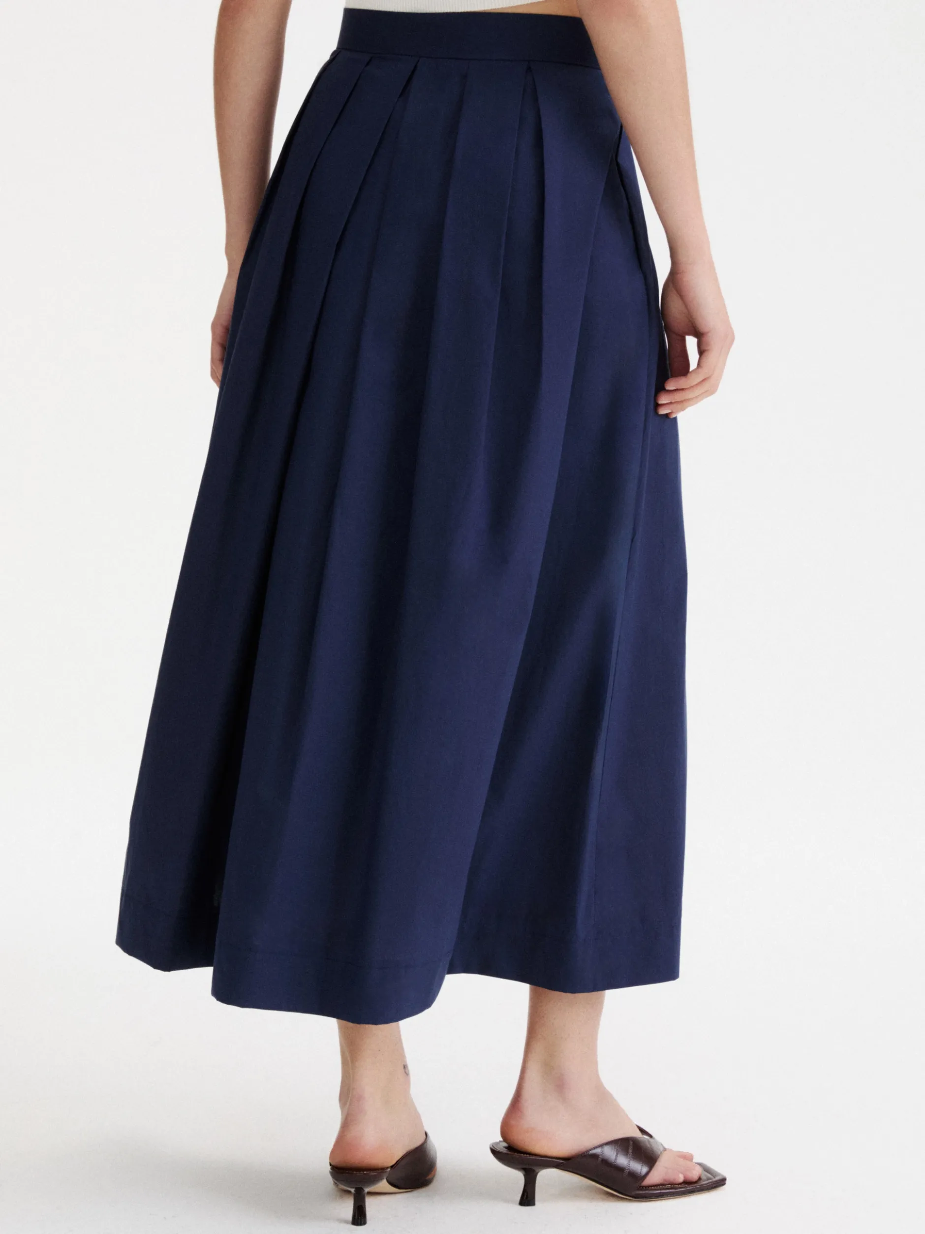 Gonna midi in popeline - BLU