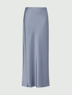 Gonna scivolata in satin - AZZURRO