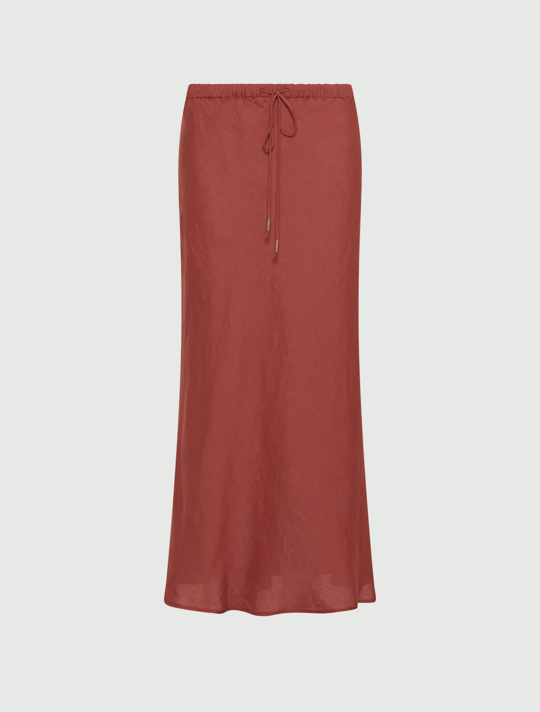 Gonna svasata in puro lino - MATTONE ROSSO
