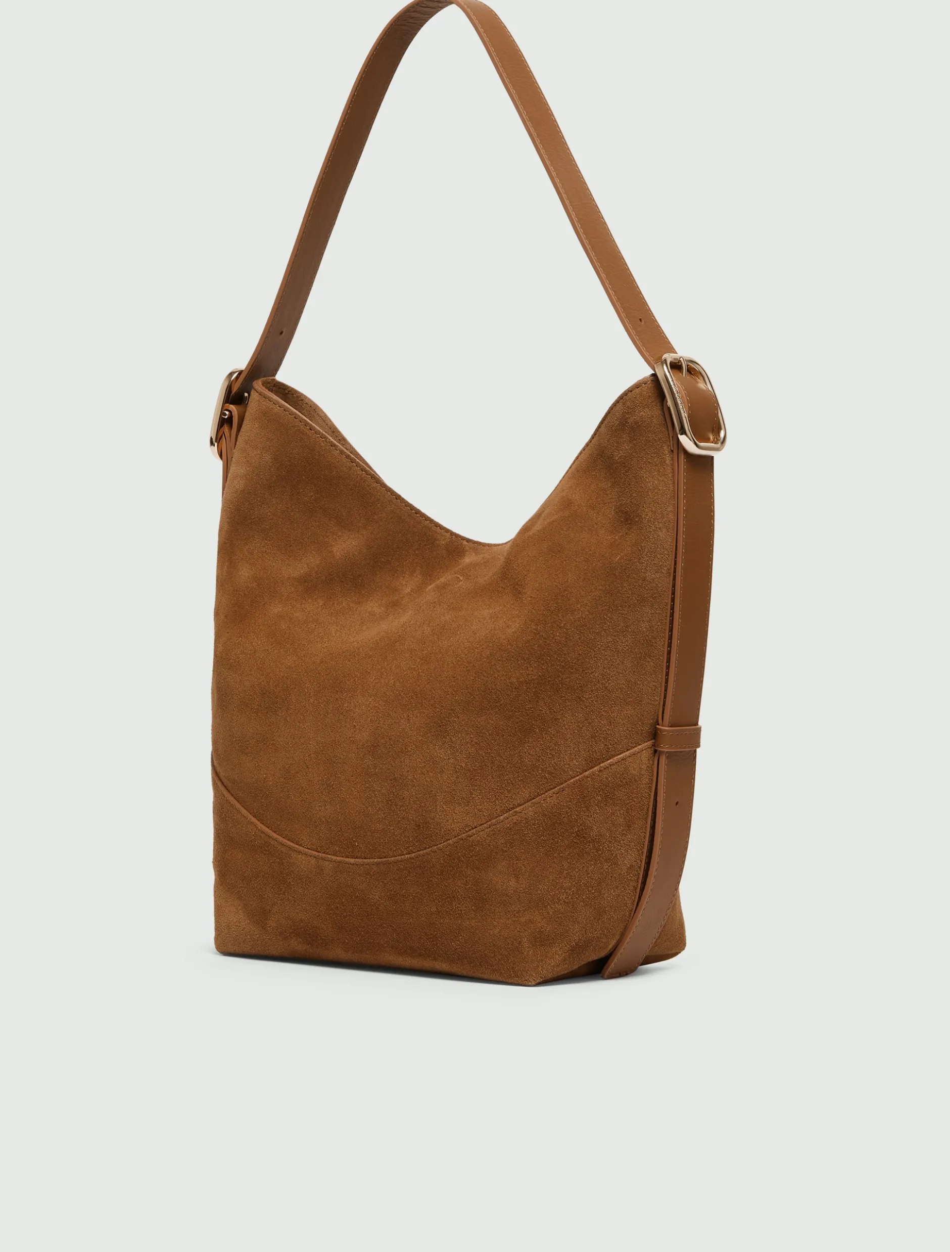 Hobo bag in pelle scamosciata - CUOIO