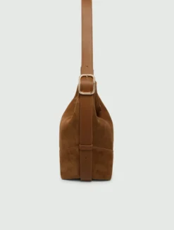 Hobo bag in pelle scamosciata - CUOIO