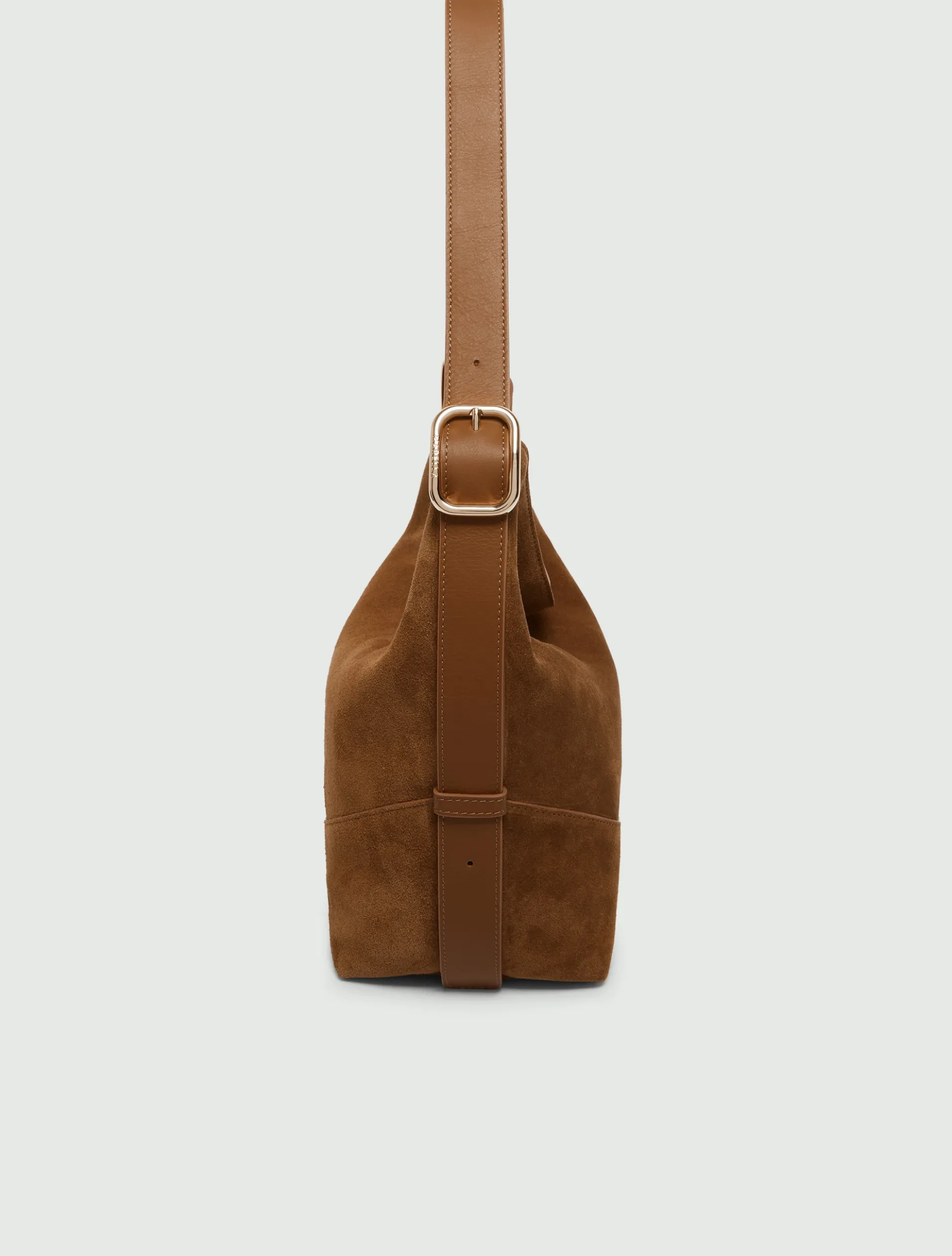 Hobo bag in pelle scamosciata - CUOIO