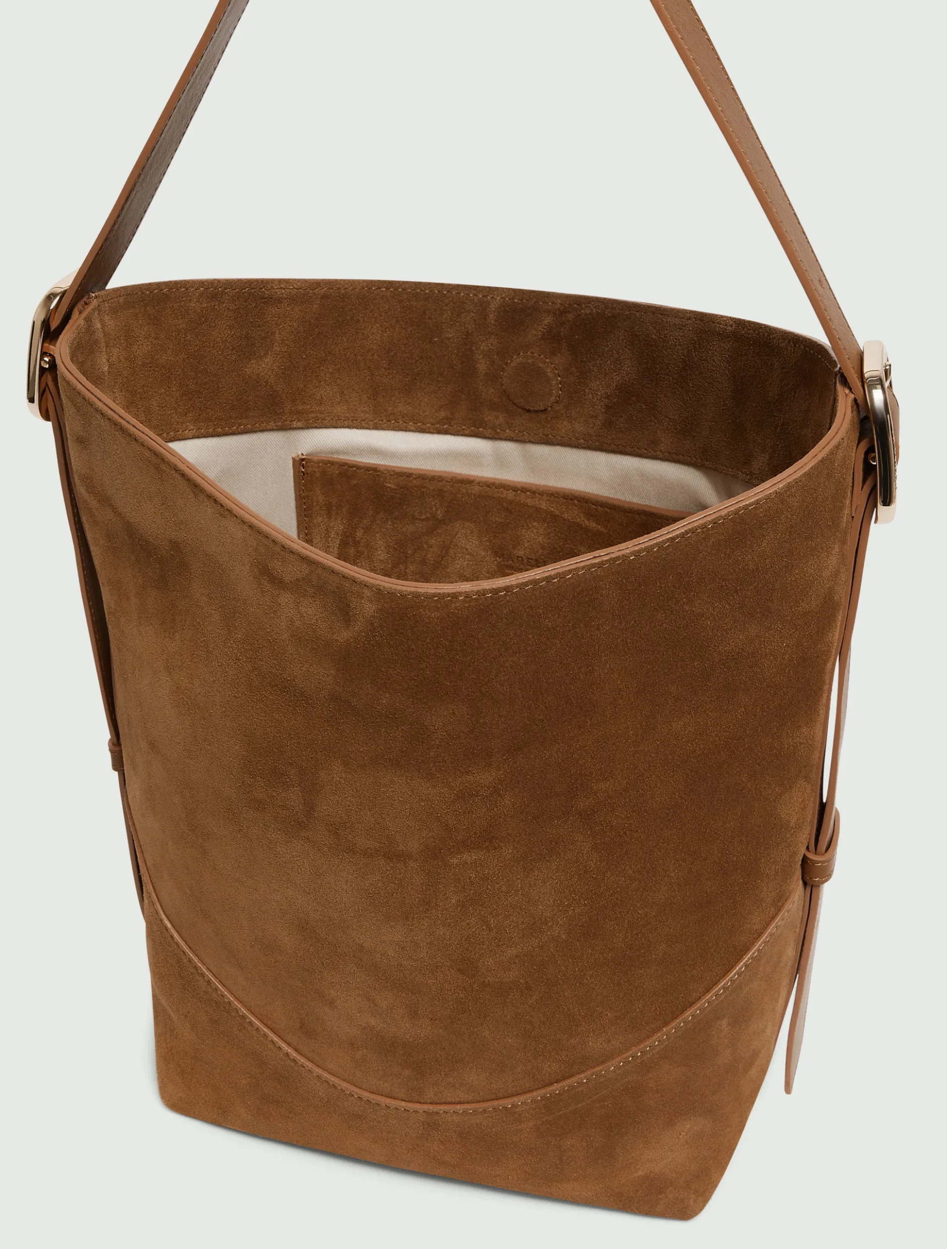 Hobo bag in pelle scamosciata - CUOIO