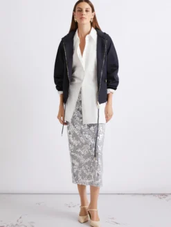 Impermeabile leggero antigoccia in twill - BLU