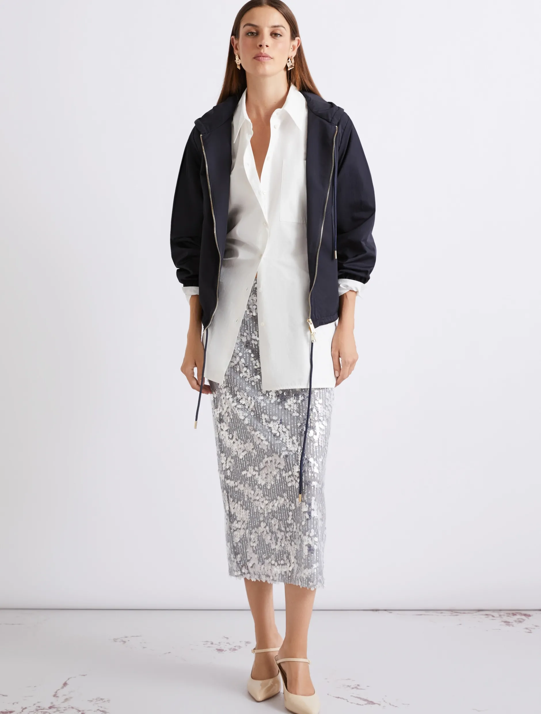 Impermeabile leggero antigoccia in twill - BLU